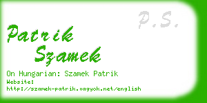 patrik szamek business card